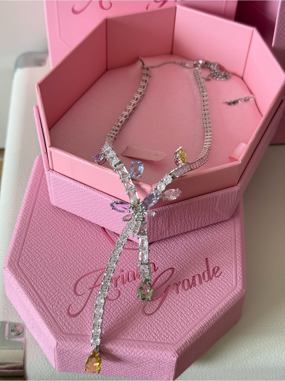 Swarovski Ariana Grande Dragonfly Necklace Mixed Cuts Multicolor